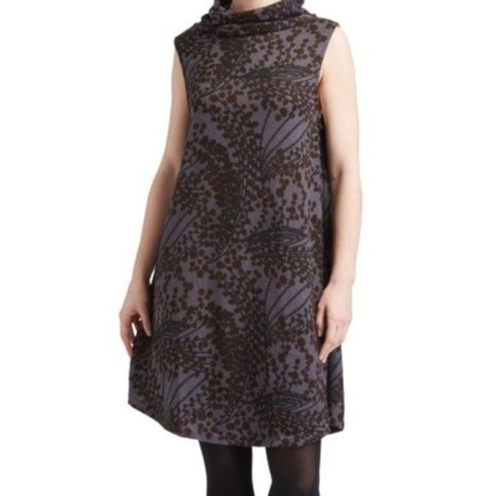 Jon & Anna Charcoal Leaf Cowl Neck Sweater Dress L
